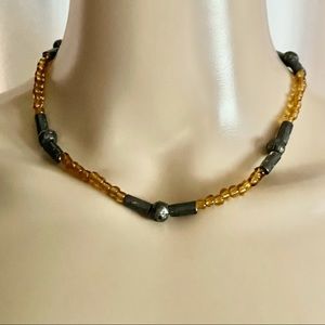 Vintage Metal Piontus beaded necklace